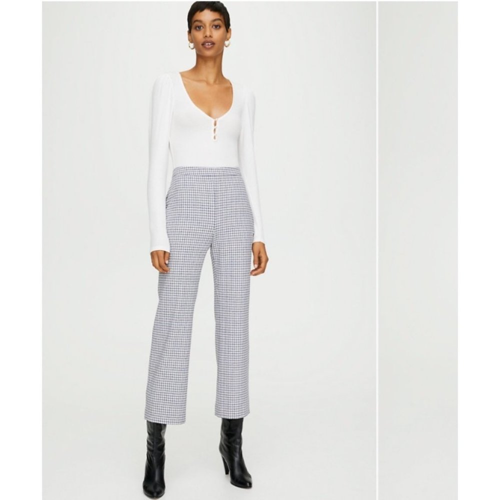 ARITZIA Wilfred Kick Flare Pant High-Waisted Gingham Pant Size 4